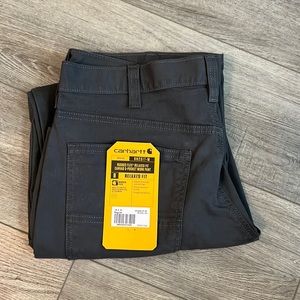 Men’s Carhart rugged flex relaxed fit canvas 5 pocket work pant  34 X 30 gray